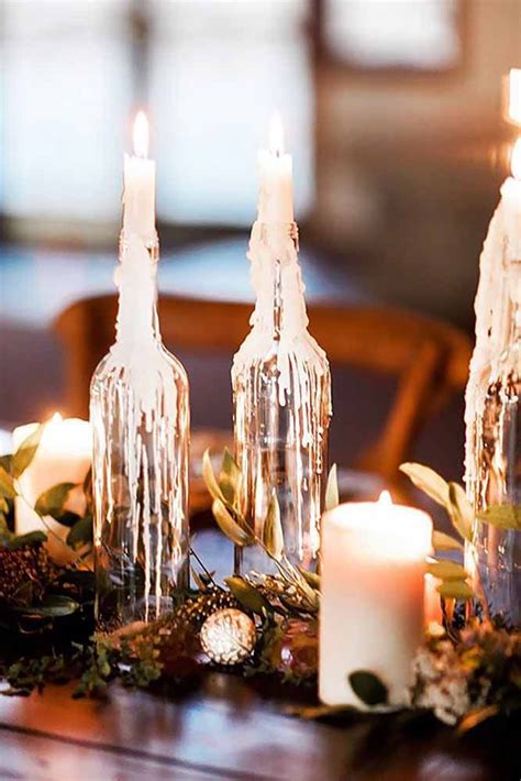 39 Beautiful Ways To Use Candles At Weddings Wedding Bottles Diy