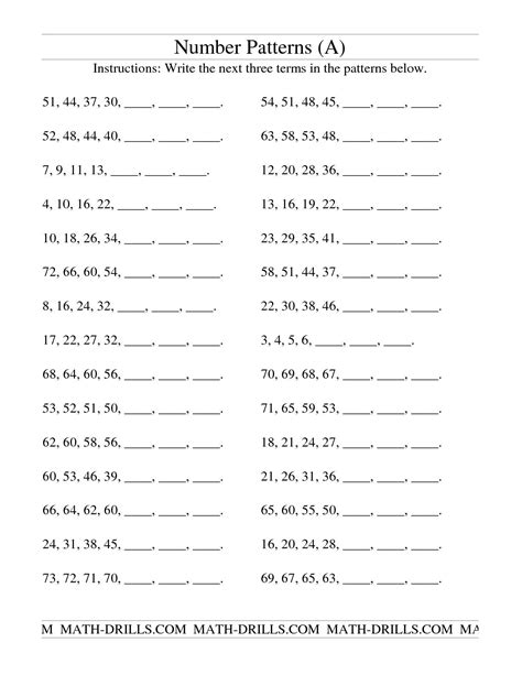 5 Best Images Of Second Grade Pattern Worksheets Printable Number