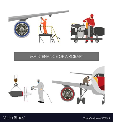 Repair And Maintenance Aircraft Royalty Free Vector Image