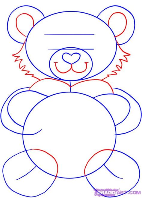 How to Draw a Valentines Day Heart Bear, Step by Step ...