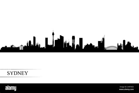 Sydney City Skyline Silhouette Background Vector Illustration Stock