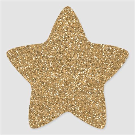 Gold Glam Faux Glitter Star Sticker In 2021 Glitter