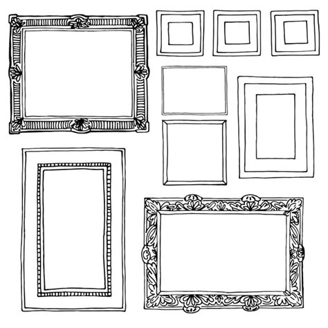 Photo Frames Drawing Vector Set Of Photo Frames Hand Drawn Doodle — Stock Vector © Eaxx 59746803