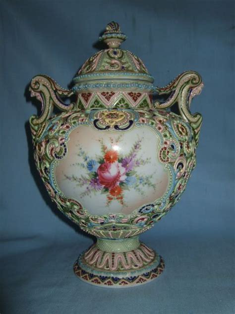 Extravagant Noritake Moriage Handpainted Vase Porcelain Ceramics Hand Painted Antique China