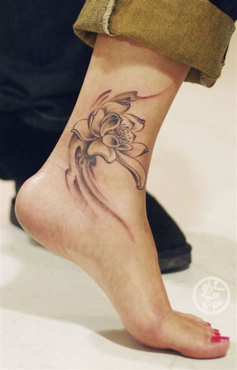 43 Attractive Lotus Flower Tattoo Designs Ankle Tattoos For Women