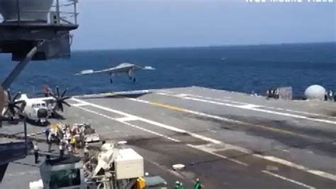 First Aircraft Carrier Landing Of Unmanned Drone