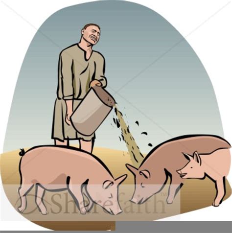 Prodigal Son Feeding Pigs Clipart Free Images At Vector