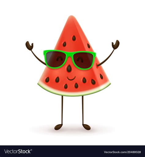 Cute Watermelon Character Royalty Free Vector Image