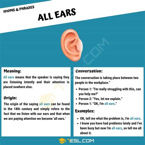 All Ears Meaning How To Use The Popular Idiom All Ears Correctly 7esl