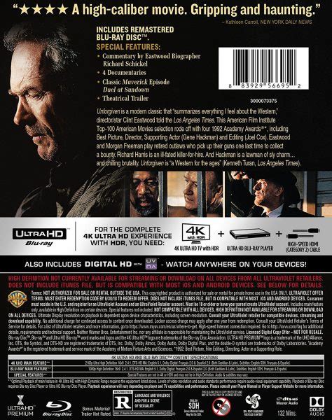 Warner Bros Releasing Clint Eastwoods ‘unforgiven To 4k Blu Ray Hd