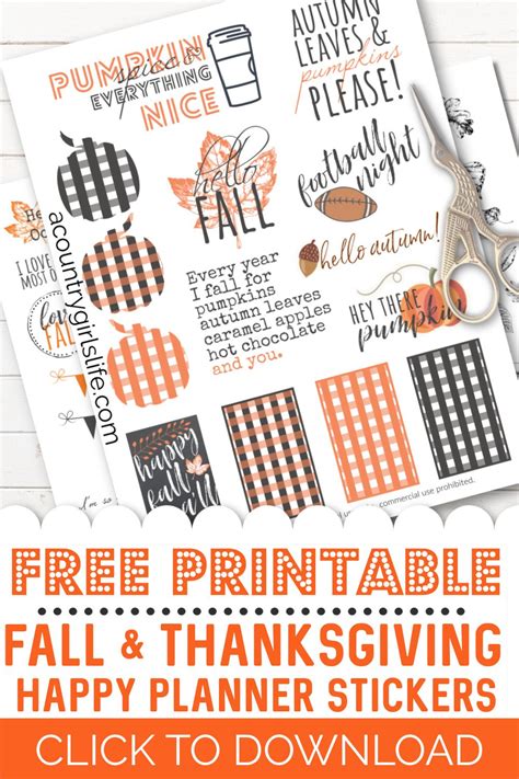 Free Printable Fall Planner Stickers For Your Happy Planner