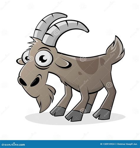 Funny Cartoon Goat Isolated Illustration Stock Vector Illustration Of
