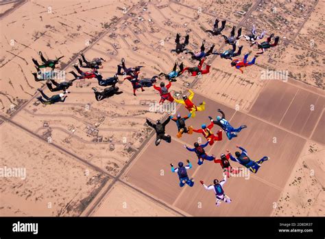 Skydiving Team Group Formation Stock Photo Alamy