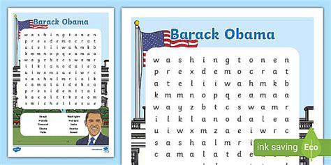 Ks1 Barack Obama Word Search Teacher Made Twinkl