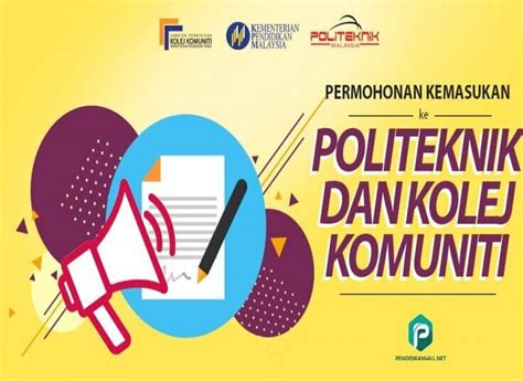 Permohonan kemasukan ke kolej komuniti bagi pengambilan sesi jun dibuka dari bulan 23 februari hingga 31 mac 2020 melalui upuonline. Permohonan Politeknik dan Kolej Komuniti Ambilan 2020 ...