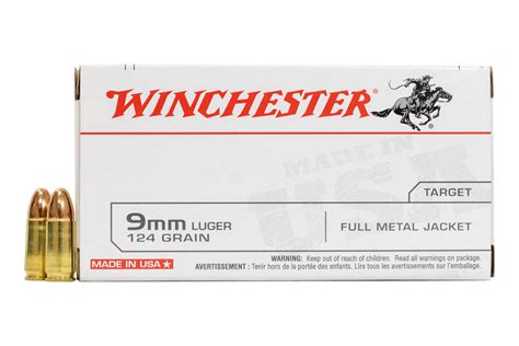 Winchester 9mm Luger 124 Gr Fmj Usa 50box Sportsmans Outdoor Superstore