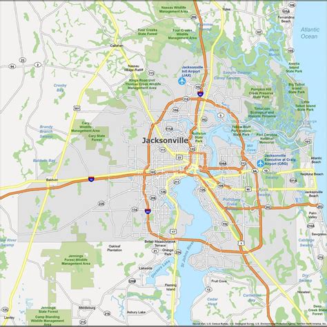 Map Of Jacksonville Florida Gis Geography