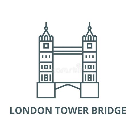 London Tower Bridge Vector Line Icon Linear Concept Outline Sign