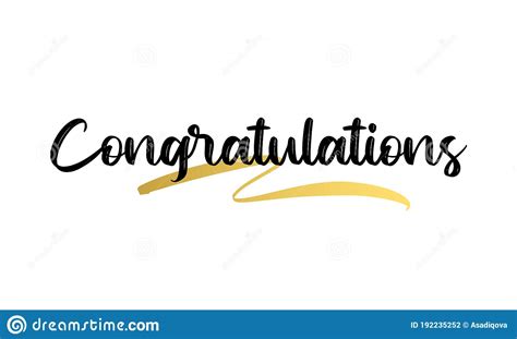 Congratulations Calligraphy With Gold Effect Hand Written Text