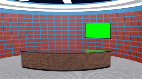 3d Model News Virtual Studio Set 003 Cgtrader