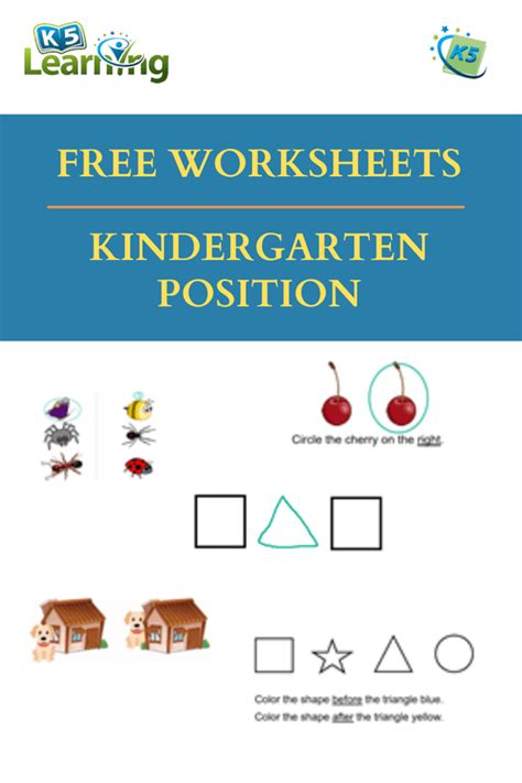 Position Worksheets For Kids In Kindergarten K5 Learning