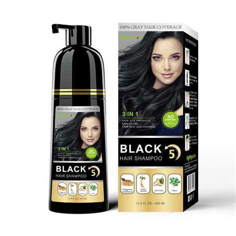 buy 3 in 1 black hair shampoo 13 53 fl oz instant black hair dye semi permanent hair dye