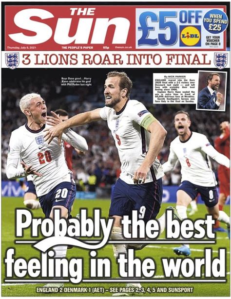 English Newspaper Frontpage Headlines And Reaction To England Reaching