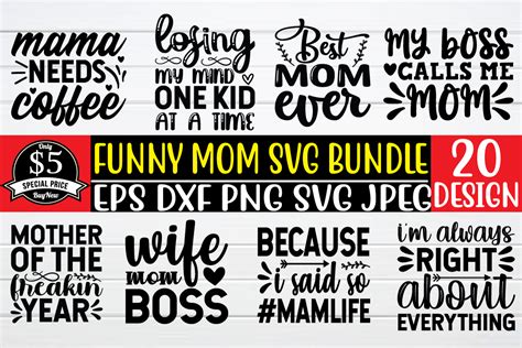 Funny Mom Svg Bundle Bundle · Creative Fabrica