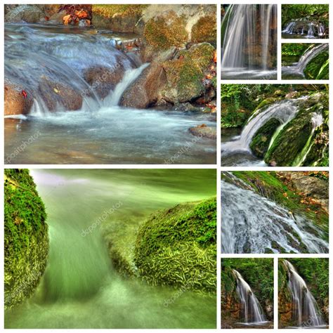 Collage Of Waterfalls From Nine Photos Stock Photo By ©tatiana53 7824044