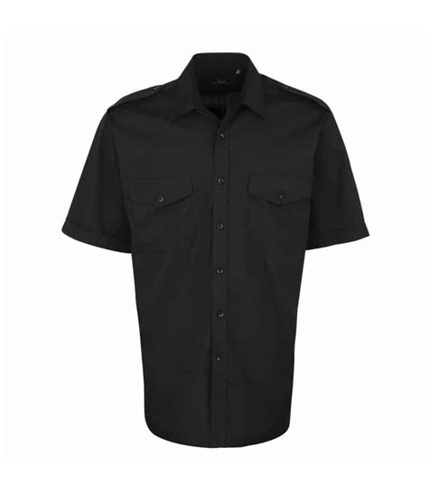 Mens Premier Short Sleeve Pilot Shirt Workwear Printing Uk