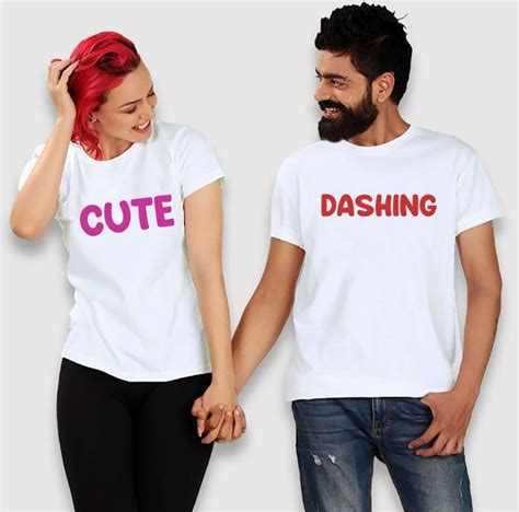 Round White Printed Couple T Shirt Half Sleeves At Best Price In Vadodara