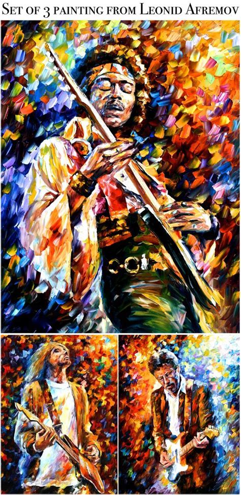 My 3 Most Favorite Rock Musicans Paintings — Palette Knife Oil Painting