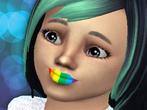 The Sims Resource Rainbow Lipstick Toddler Version