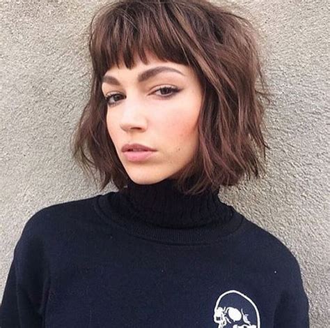 Traditional bangs conceal the forehead and deemphasize the upper half of your face. MOST PRETTY SHORT WAVY HAIR WITH BANGS IDEAS - crazyforus