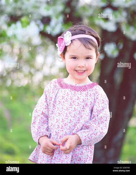 Sweet Little Girl Outdoors Stock Photo Alamy