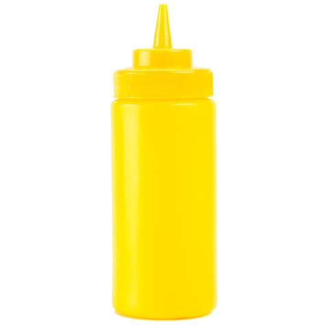 16 Oz Yellow Wide Mouth Squeeze Bottle 6pack