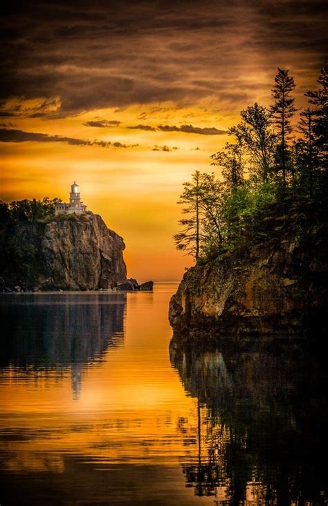 Lighthouse Split Rock Lighthouse Sunrise Lake Lighthouse