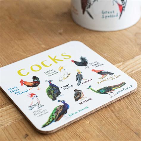 Cocks Bird Coaster Sarah Edmonds Illustration