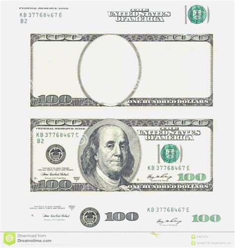 Editable Dollar Bill Template