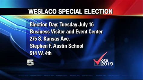 Weslaco Holding Special Election Tomorrow