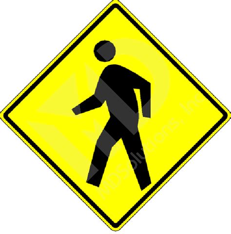 W11 2 Pedestrian Sign