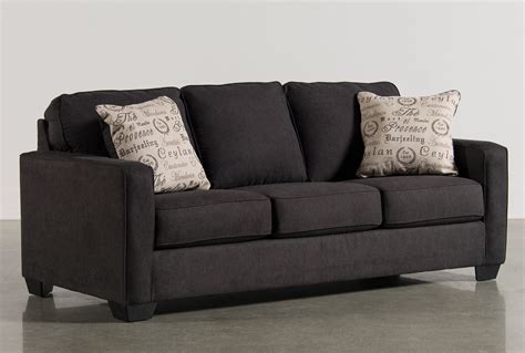 Ashley Lottie Leather Queen Sleeper Sofa In Slate Leather Sofa