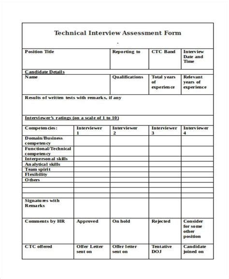 Free 33 Sample Free Assessment Forms In Ms Word Pdf Excel