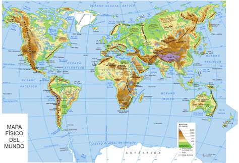 La Clase De Ciencias Sociales Mapa Del Relieve Del Mundo