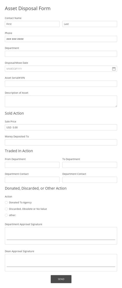 Fixed Asset Disposal Form Template 123 Form Builder