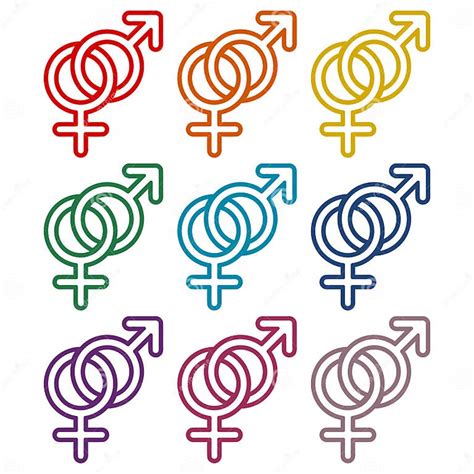 Male And Female Sex Symbol Set Stock Vector Illustration Of Cross Element 118612699