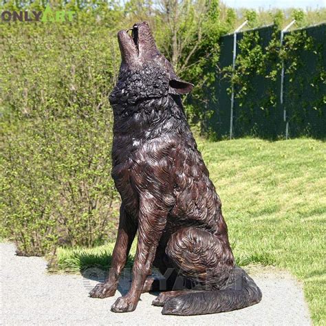 Cast Copper Metal Animal Satues Outdoor Life Size Wolf Statues For
