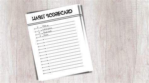 Habit Scorecard Daily Habits Atomic Habits Template Daily Etsy