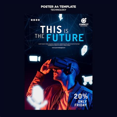 Free Psd Futuristic Virtual Reality Poster Template
