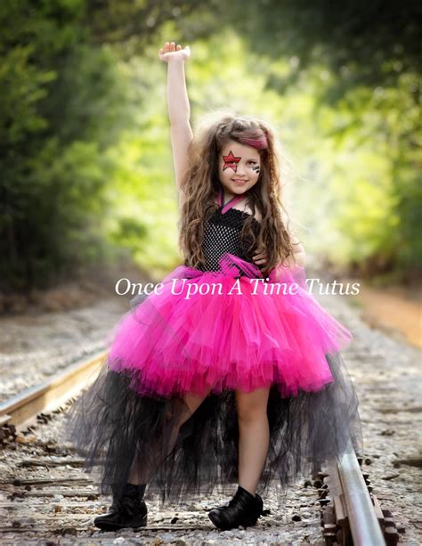 Rockstar Queen Tutu Dress Girl Halloween Costume Kids Birthday Outfit
